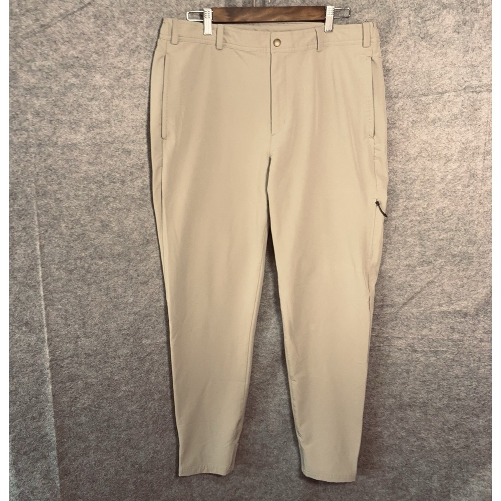 Mack Weldon Radius Flex Jogger Pants Mens Sz L Tan Water Wind Resistant Stretch
